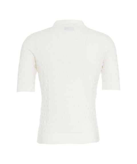 Poloshirt con struttura #bianco