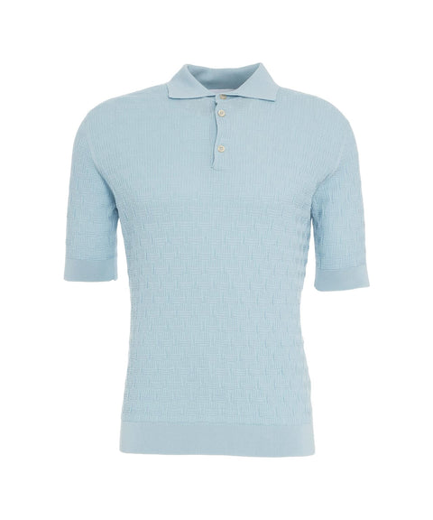 Poloshirt con struttura #blu