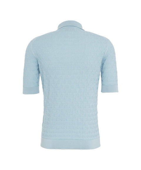 Poloshirt con struttura #blu