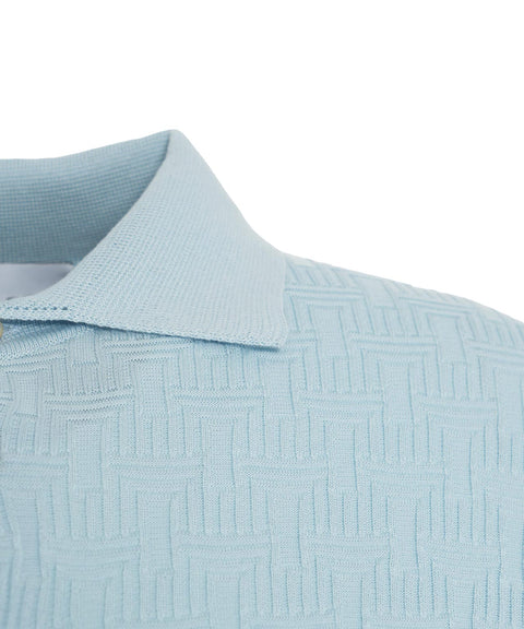 Poloshirt con struttura #blu