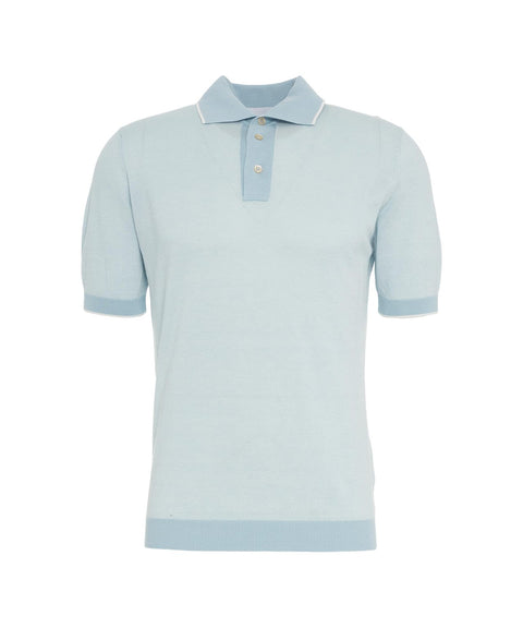 Polo in cotone #blu