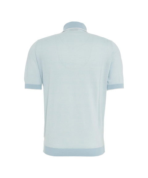 Polo in cotone #blu