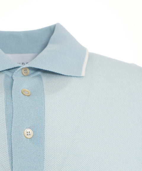 Polo in cotone #blu