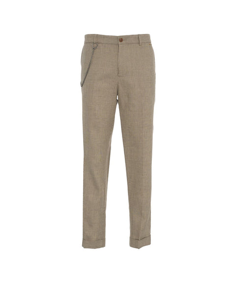 Pantaloni chino glencheck 'Lubruneu' #marrone