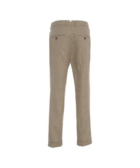 Pantaloni chino glencheck 'Lubruneu' #marrone