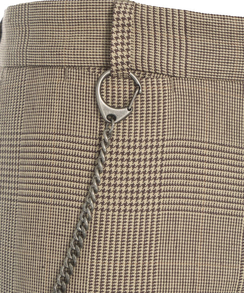 Pantaloni chino glencheck 'Lubruneu' #marrone