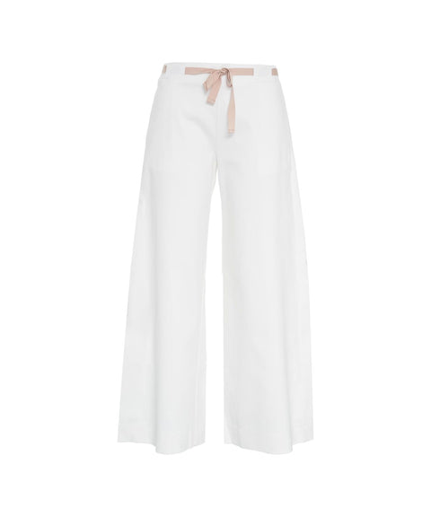 Pantaloni flared con coulisse #bianco