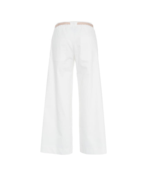 Pantaloni flared con coulisse #bianco