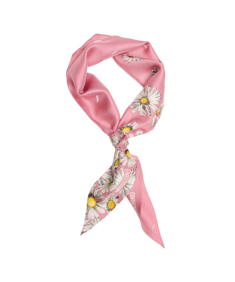 Foulard di seta con motivo #rosa