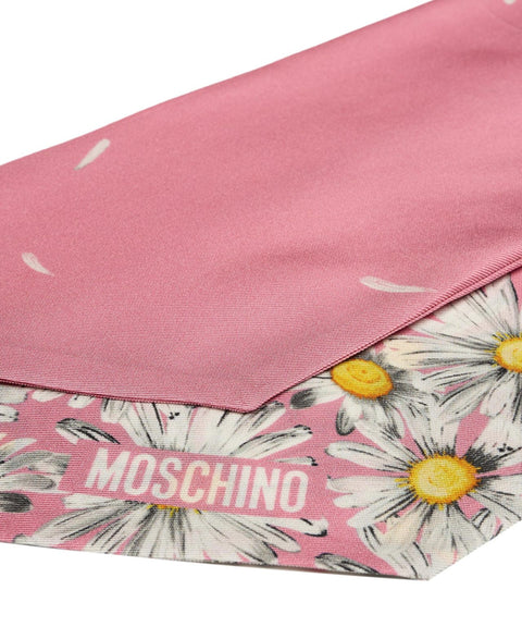 Foulard di seta con motivo #rosa