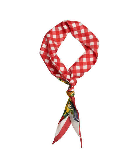 Foulard in seta con stampa #rosso