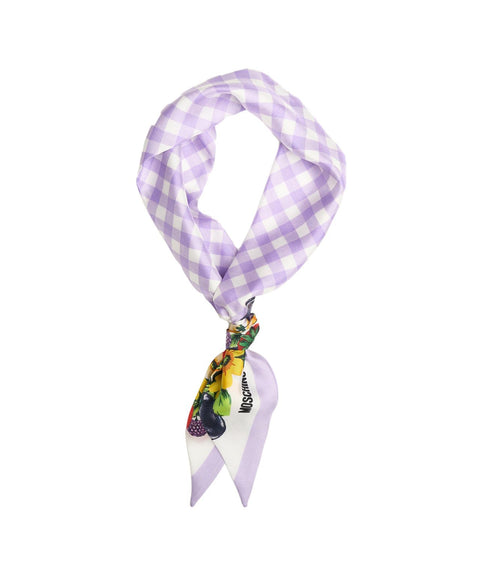 Foulard in seta con stampa #viola