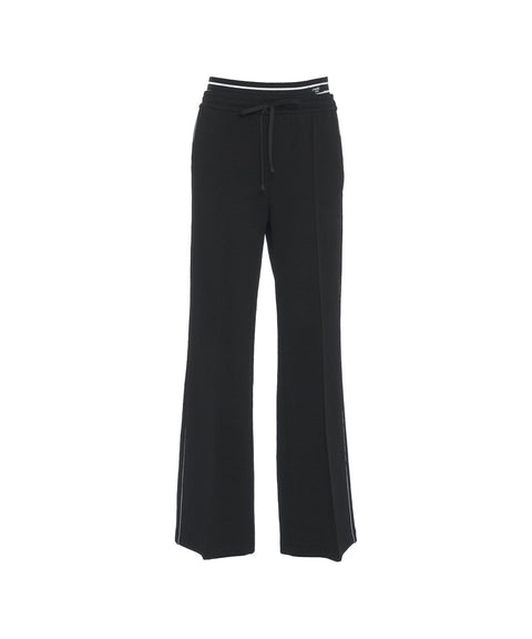 Pantaloni dritti con monogramma #nero