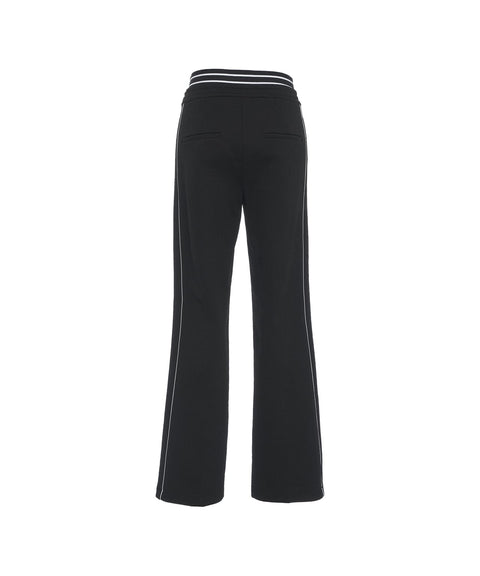 Pantaloni dritti con monogramma #nero