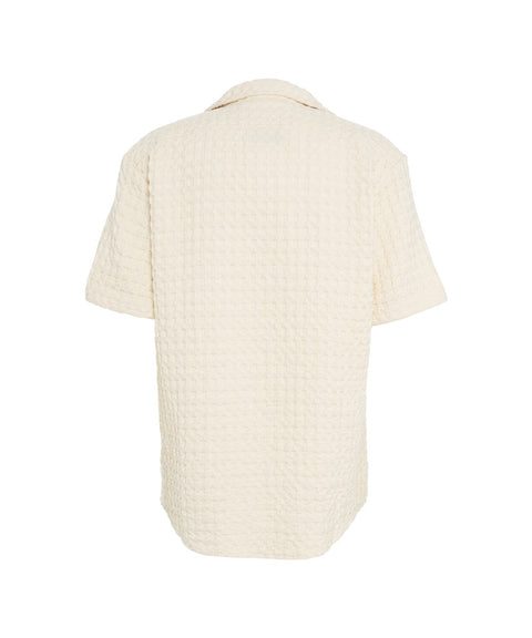 Camicia waffle ' Ecru Cuba' #bianco