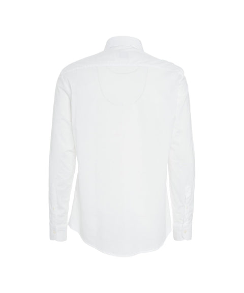 Camicia in cotone con colletto italiano #bianco