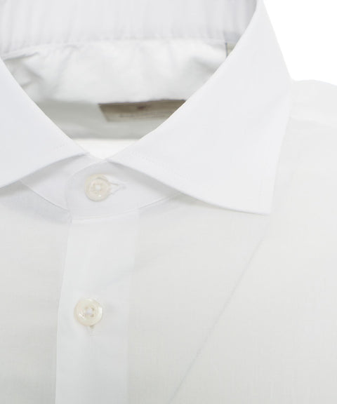 Camicia in cotone con colletto italiano #bianco