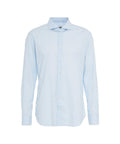 Camicia in cotone con colletto italiano #blu