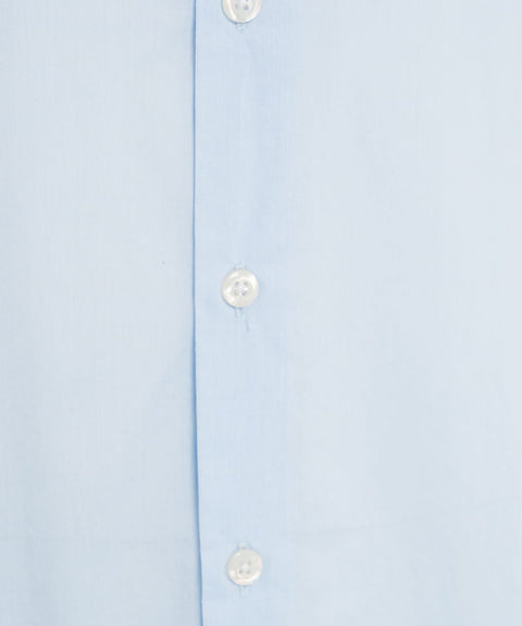 Camicia in cotone con colletto italiano #blu