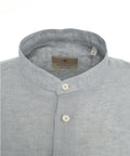 Camicia in lino con collo coreano #grigio