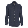 Camicia button-down in lino #blu