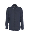 Camicia button-down in lino #blu