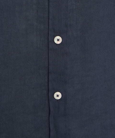 Camicia button-down in lino #blu