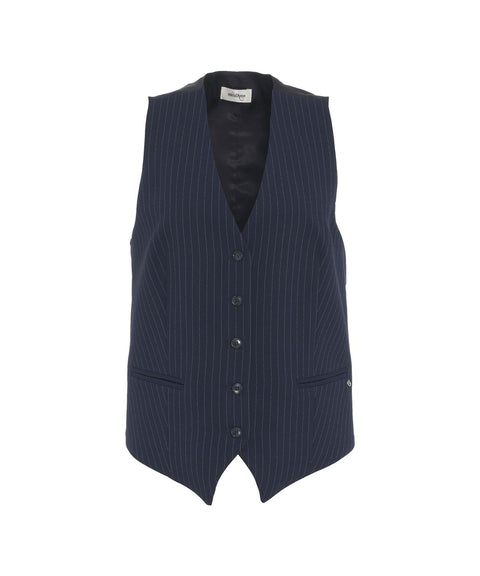 Gilet gessato #blu