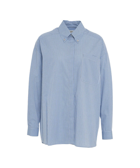 Camicia con motivo a quadri #blu