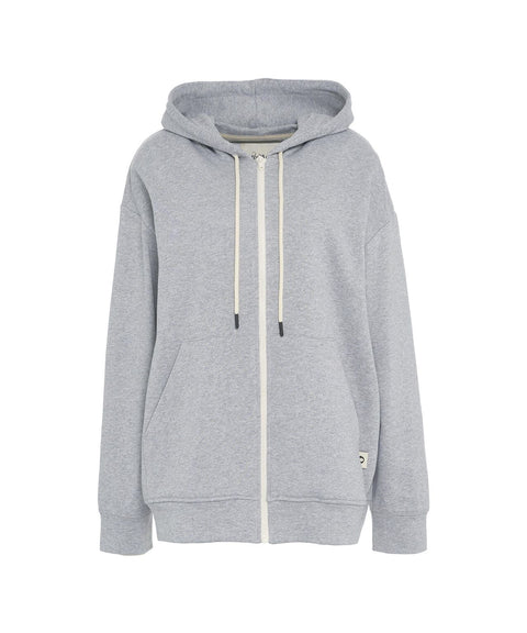 Felpa con cappuccio oversize con zip #grigio