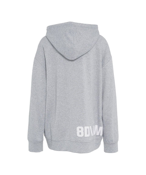 Felpa con cappuccio oversize con zip #grigio