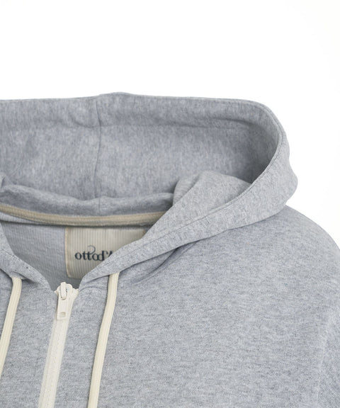 Felpa con cappuccio oversize con zip #grigio