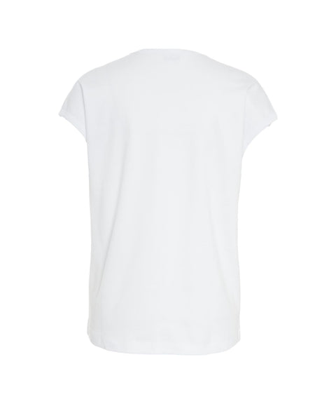 Top oversize con logo ricamato #bianco