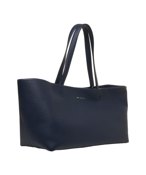 Shopper in pelle #blu