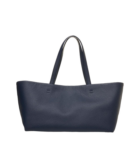 Shopper in pelle #blu