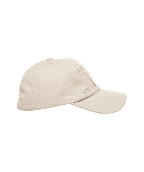 Destroyed baseball cap #beige