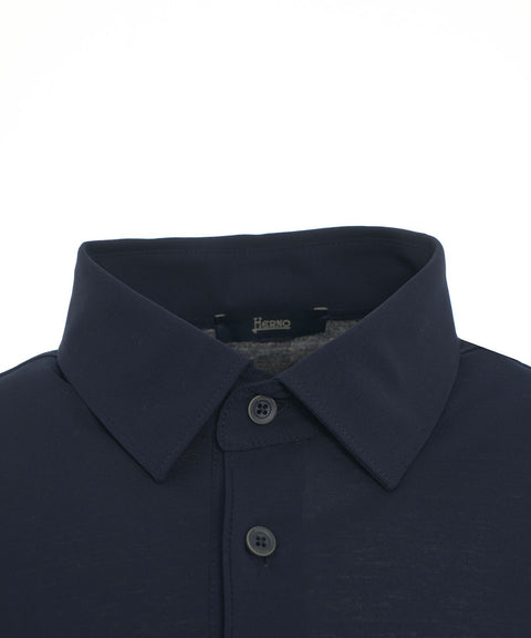 Polo in cotone #blu