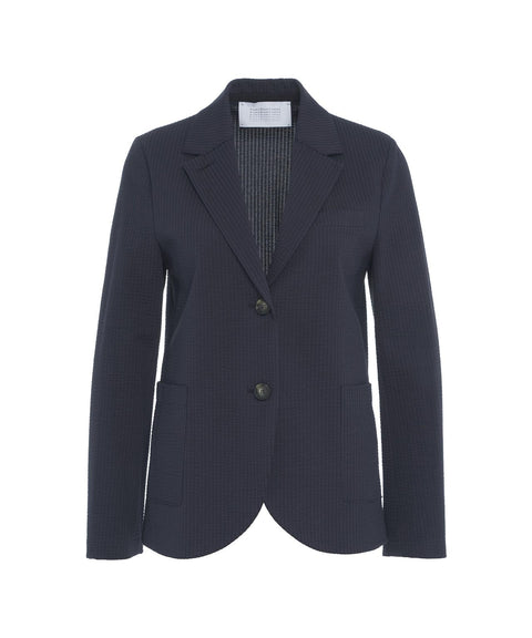 Blazer monopetto con struttura a nido d'ape #blu