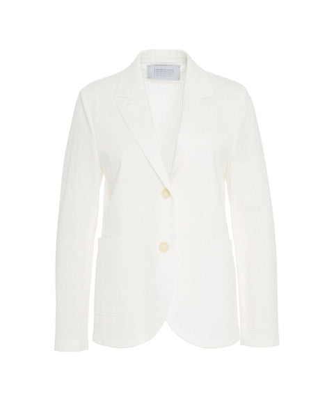 Blazer monopetto con struttura a nido d'ape #bianco