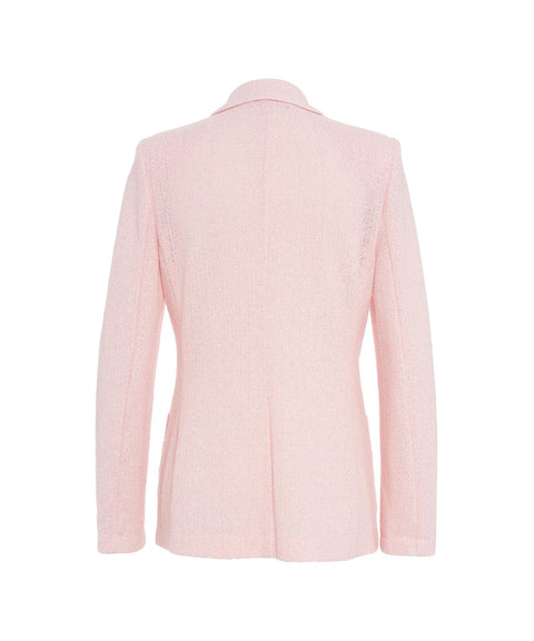 Blazer doppiopetto in frisè #rosa