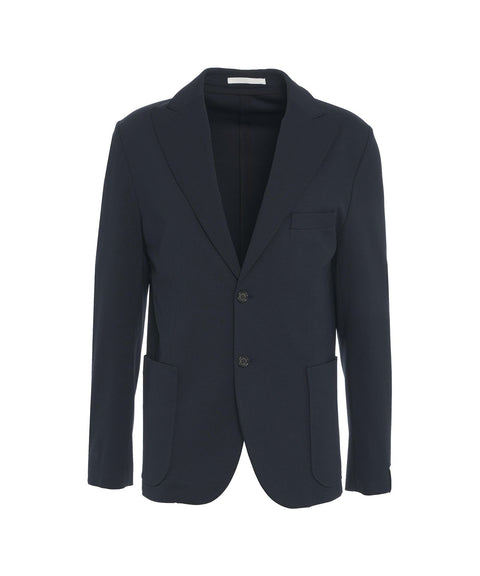 Blazer monopetto in jersey #blu