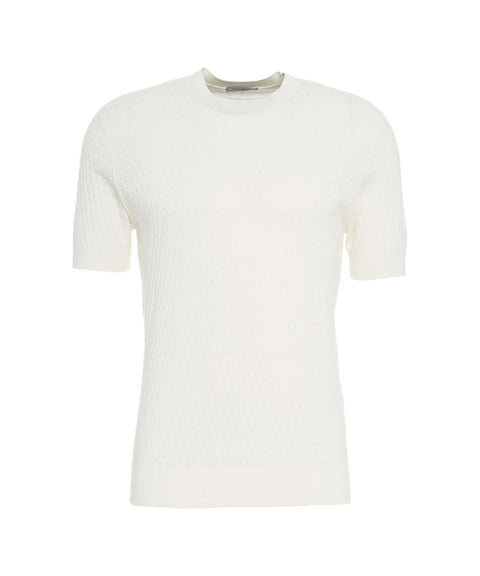 T-shirt con struttura a nido d'ape #bianco