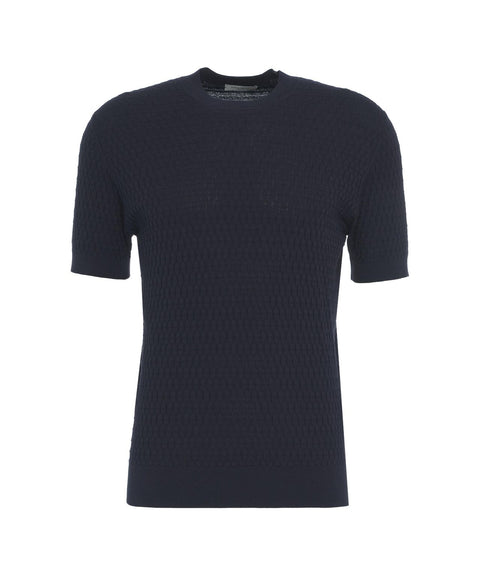 T-shirt con struttura a nido d'ape #blu