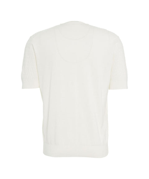 T-shirt con struttura a nido d'ape #bianco