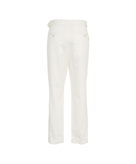 Pantaloni chino con cintura #bianco