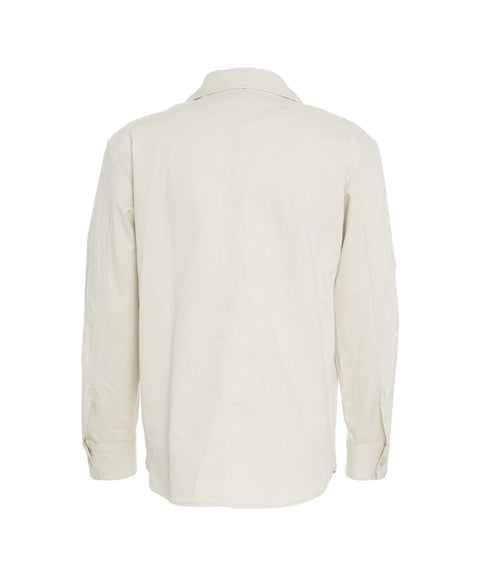 Overshirt in misto lino #beige