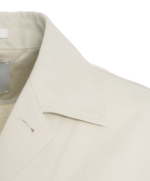 Overshirt in misto lino #beige