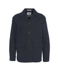 Overshirt in misto lino #blu