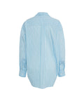 Camicia a righe con collo a fiocco #blu