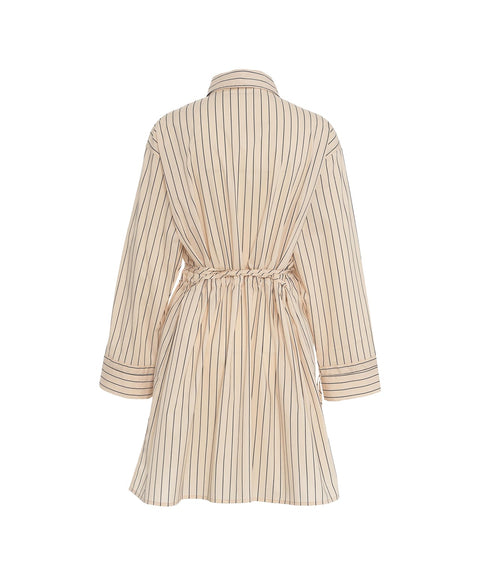 Abito blusa a righe #beige